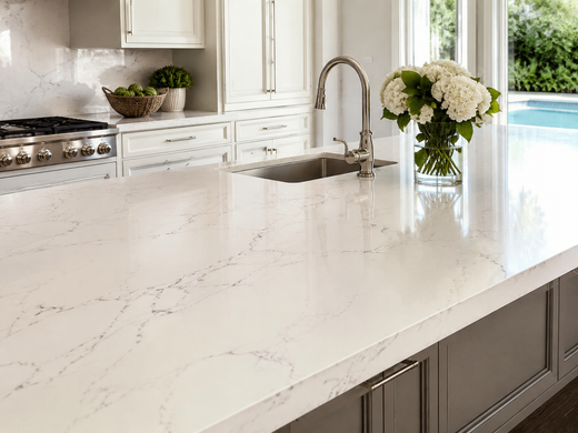 Quartz countertop close up