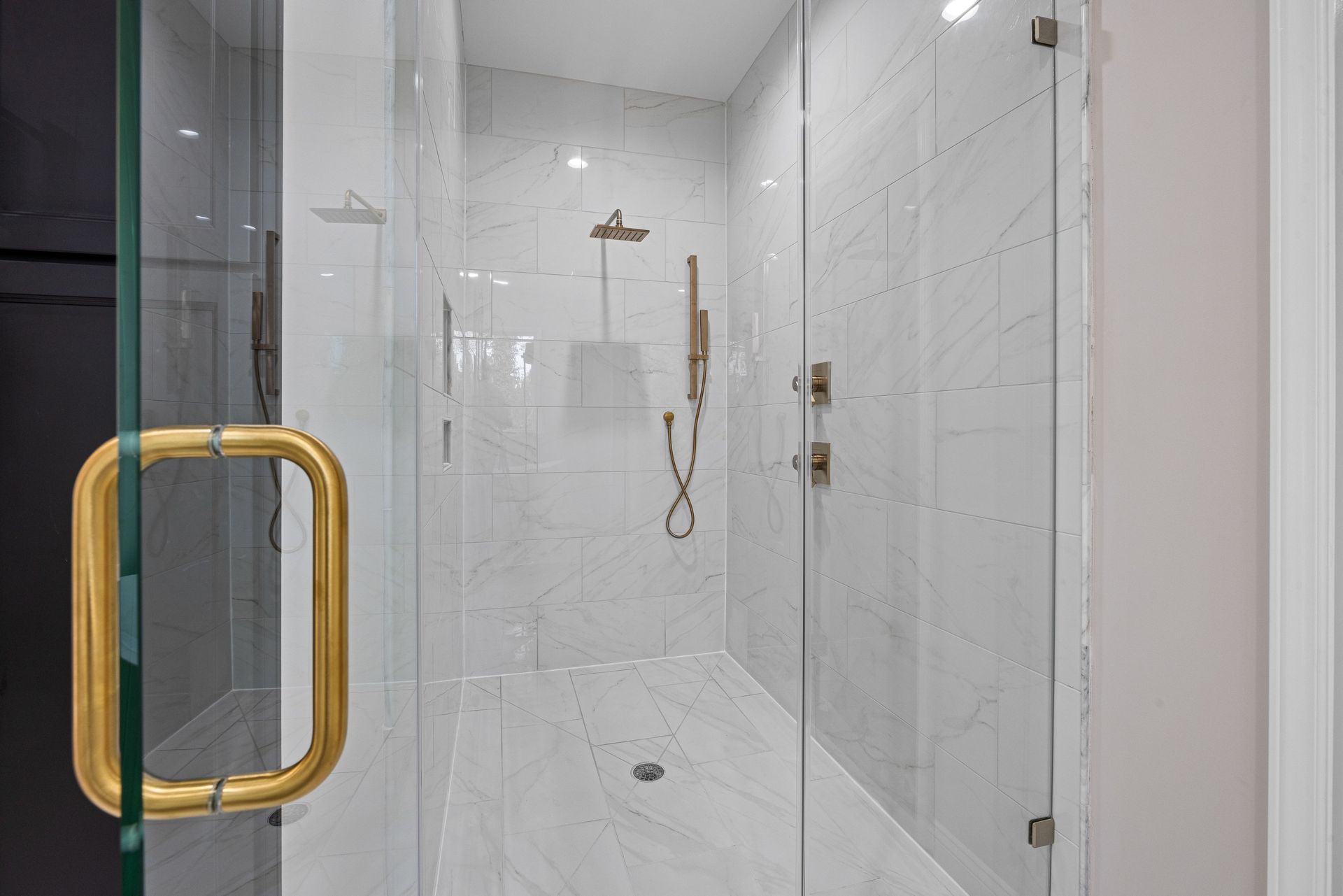 walk in shower in remodeled bathroom in Southern MD
