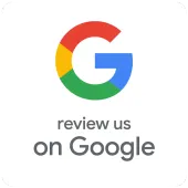 A google logo that says `` review us on google ''.
