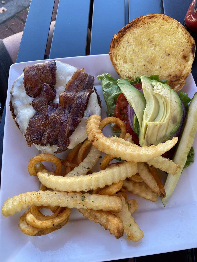 Burger with fries
