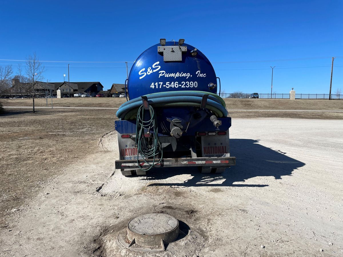 Back of a sewage tank truck — Branson, MO — S & S Pumping, Inc.
