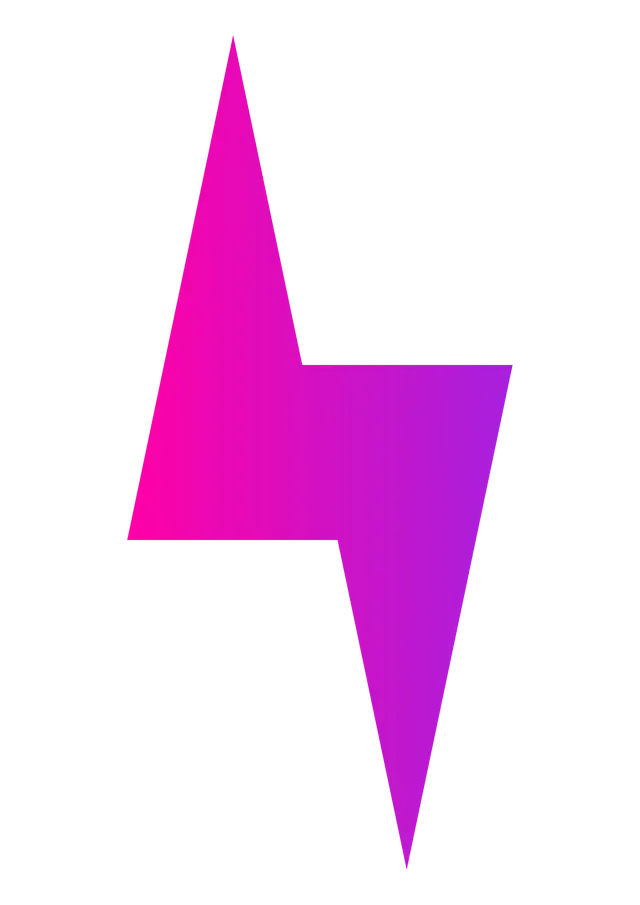 Pink lightning bolt icon on a white background