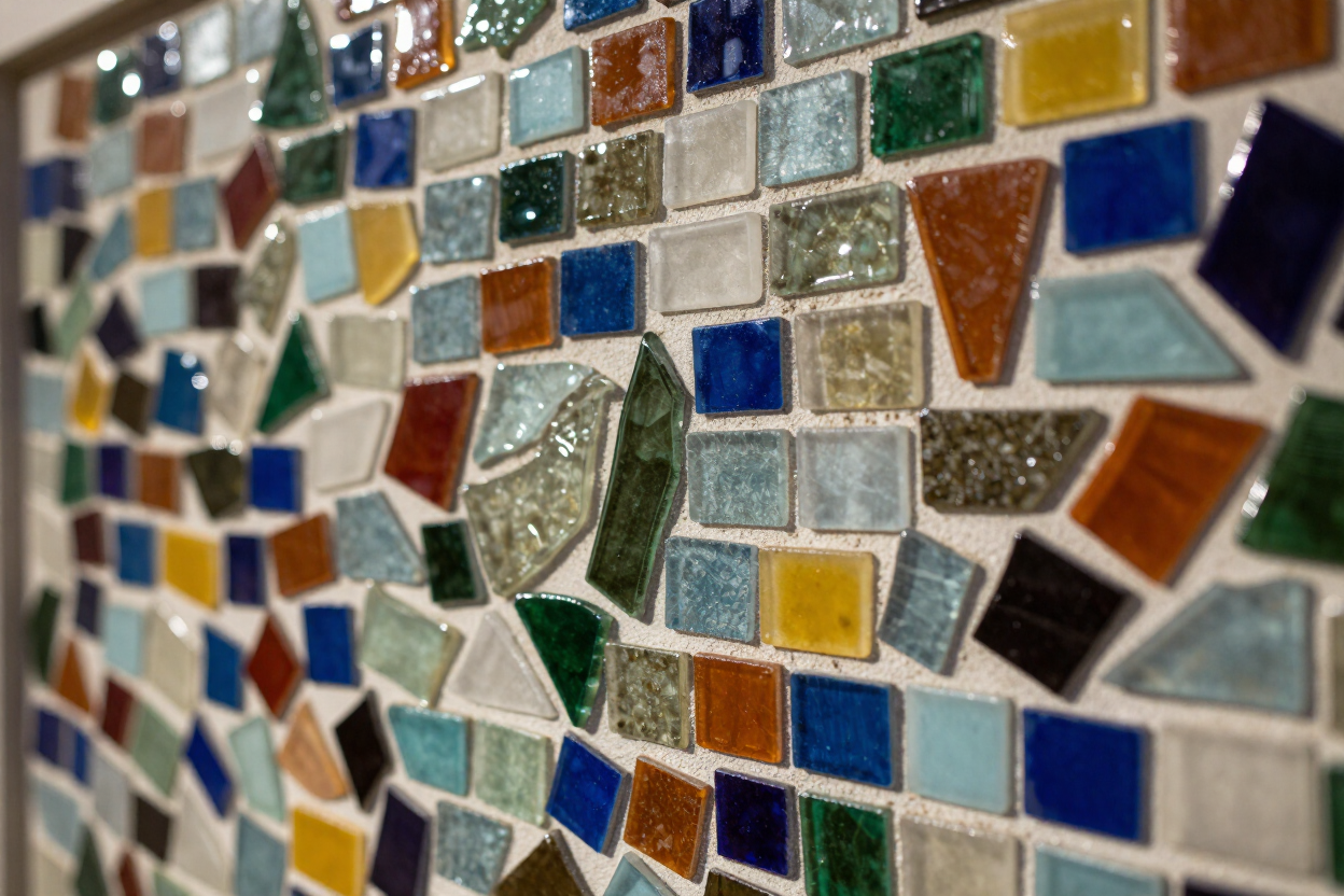 Close-up of mosaic tilework
