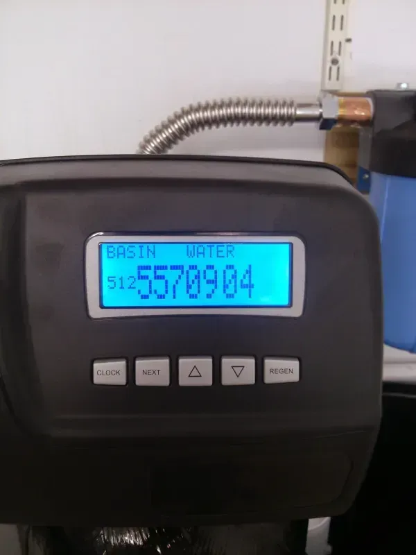 Water softener control panel displays 