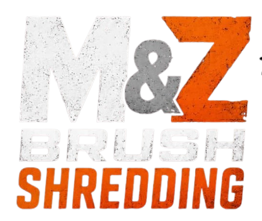 M&Z Brush Shredding logo in gray and orange text on a white background