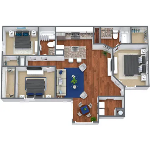 Coming soon floor plan graphic with two faded apartment layouts on white background