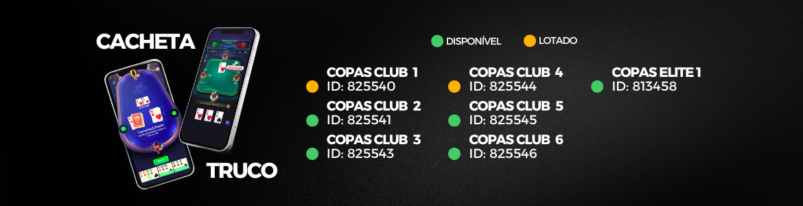 Copas Club Cacheta - Truco Online