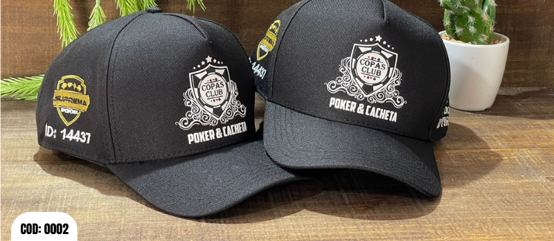 Boné Copas Club Poker e Cacheta - Preto Oficial