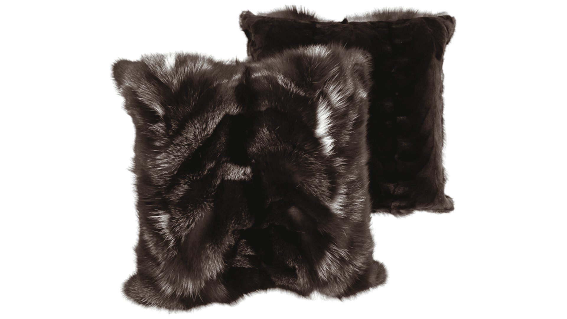 BROWN SILVER FOX FUR PILLOW THROW REVERSIBLE DARK SHEARED_MINK FUR INTERIOR DESIGN DAVID APPEL FURRIER THE REAL FUR DEAL LOS ANGELES - Beverly Hills, CA- Contact David Appel Furs, Beverly Hills, Los Angeles, CABEVERLY HILLS