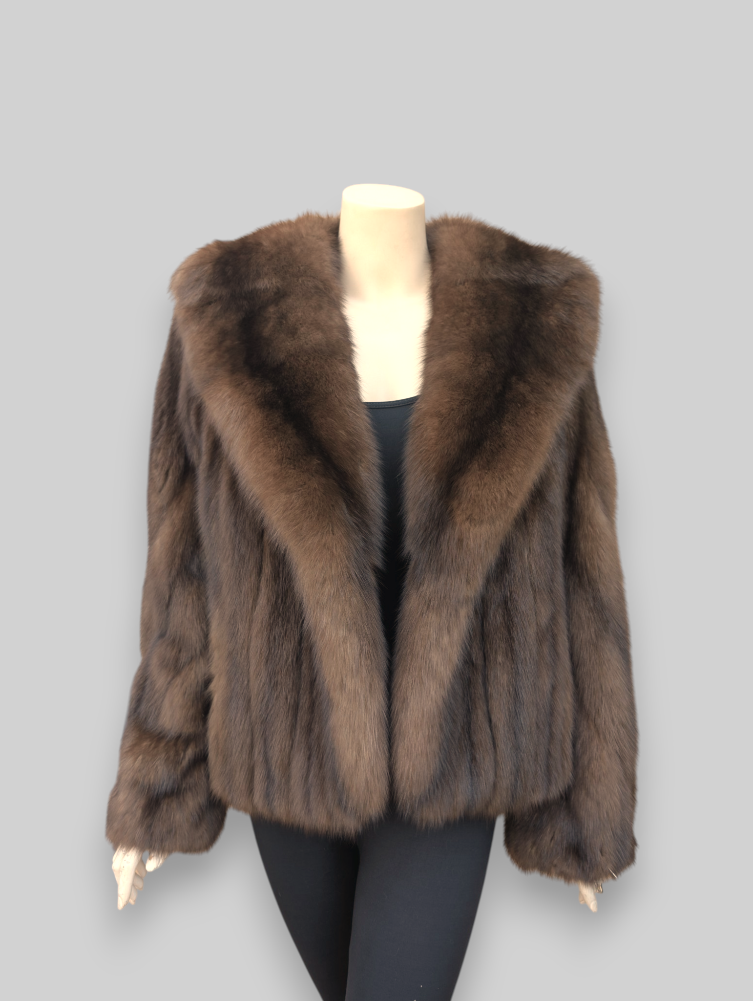 Russian sable jacket made from one half of the Russian sable coat.