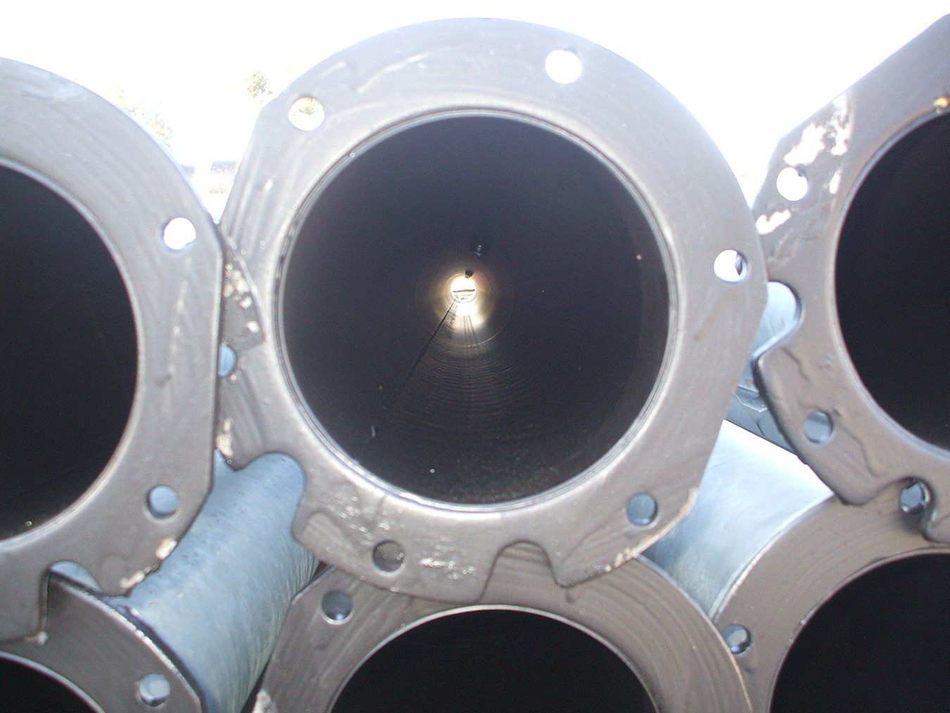Close up inside of pipe