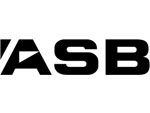 a black and white logo for a company called asb .