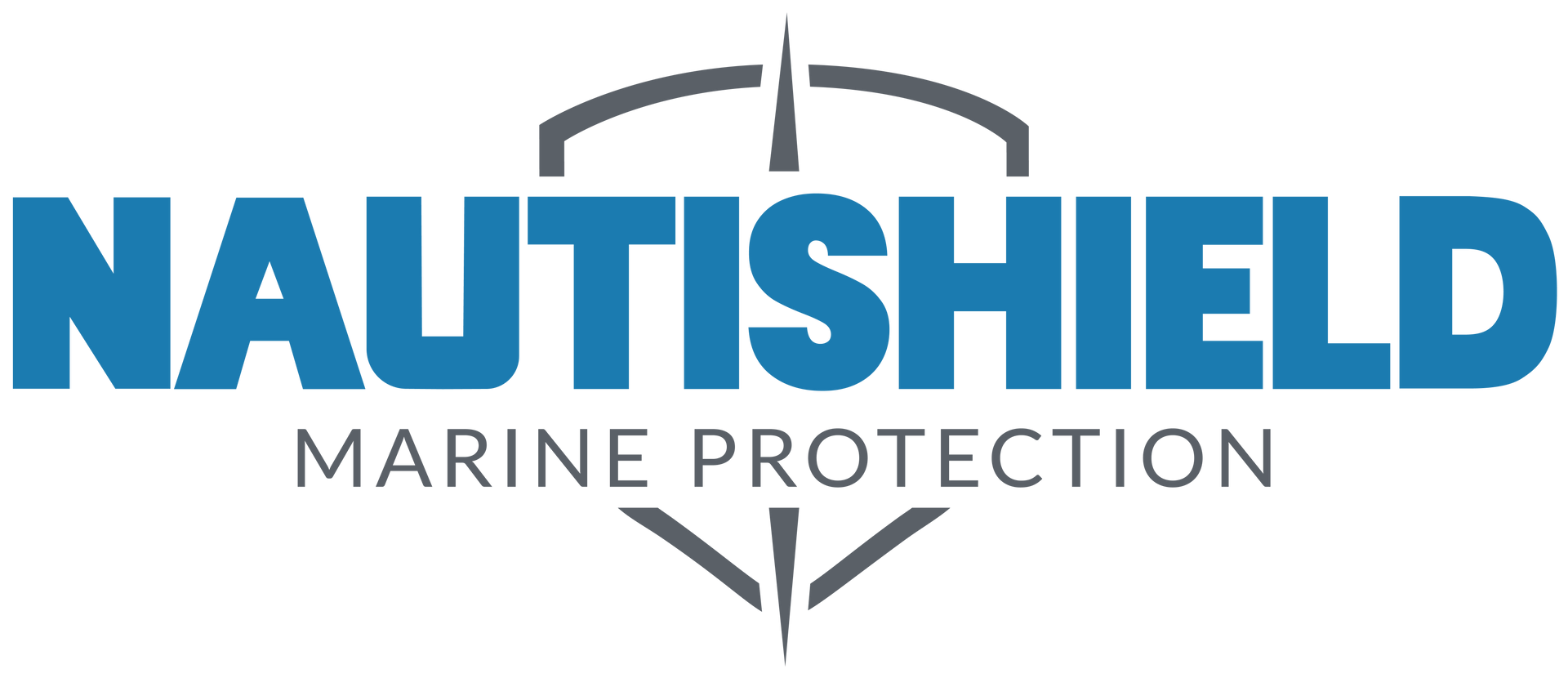 NautiShield Marine Protection logo in blue and gray with a shield icon