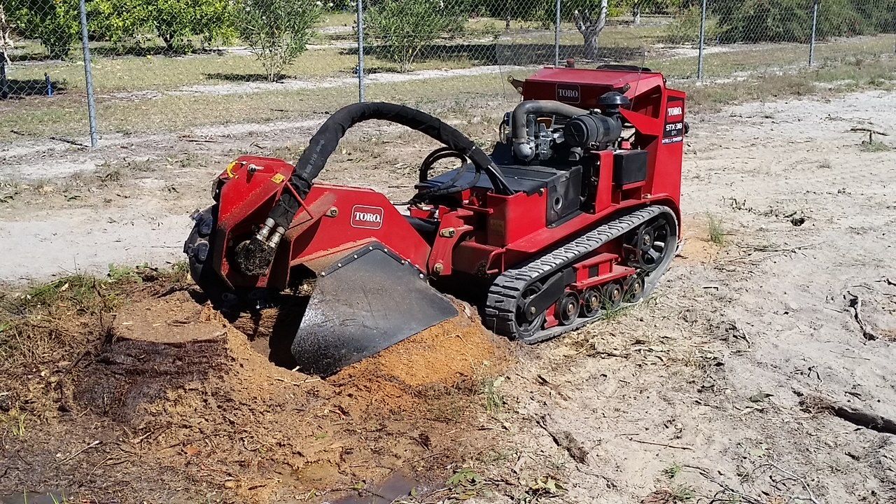 Red Stump Grinder — A1 Tree Service in Kensington, QLD