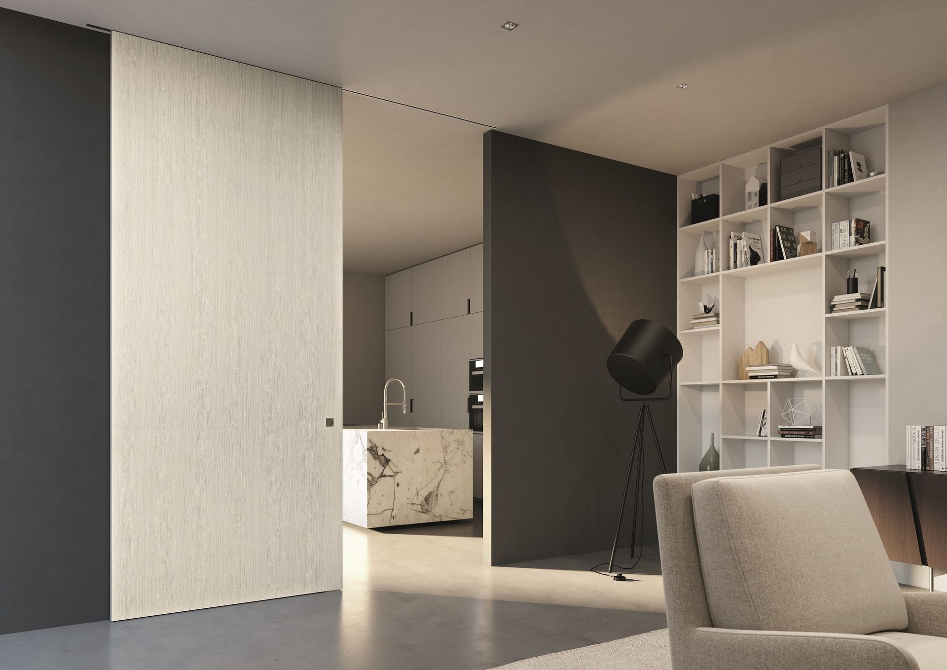 Porta scorrevole per interni in laminato dallo stile moderno