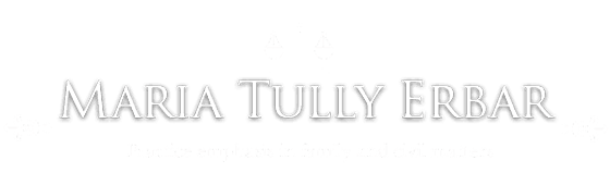 White Logo of Maria Tully Erbar Attorney at Law P.C.