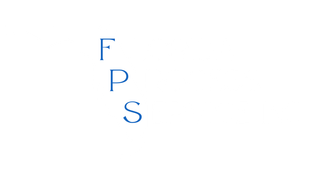 The letters f , p , s are written in blue on a white background.
