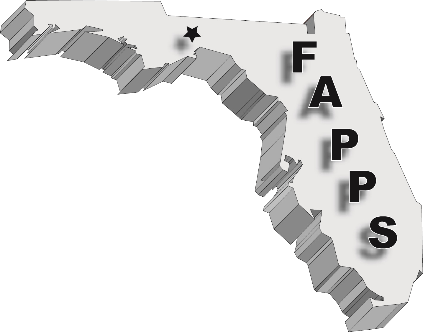 A map of florida with the letters fapps on it
