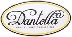 Danella Bridal and Tailoring logo in black and gold oval design