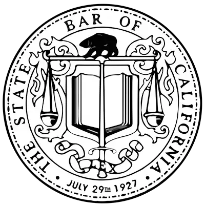 Logo: "The National Trial Lawyers Top 40 Under 40". Lady Justice figure in center, blue and gold colors.