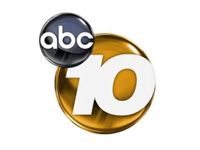 ABC 10 logo: ABC logo in a dark blue sphere over a gold sphere with the number 10.