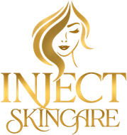 Gold Inject SkinCare logo with stylized female face icon and text