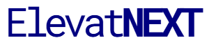 "ElevatNEXT" logo in dark blue.