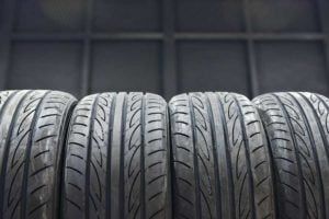 A set of directional tires.