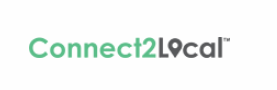 Connect2Local logo in green and black with a map pin icon
