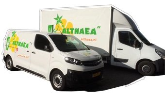 Althaea bloemsierkunst bezorgt met de eigen bestelbus
