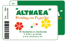 De klantenkaart van althaea bloemen en planten