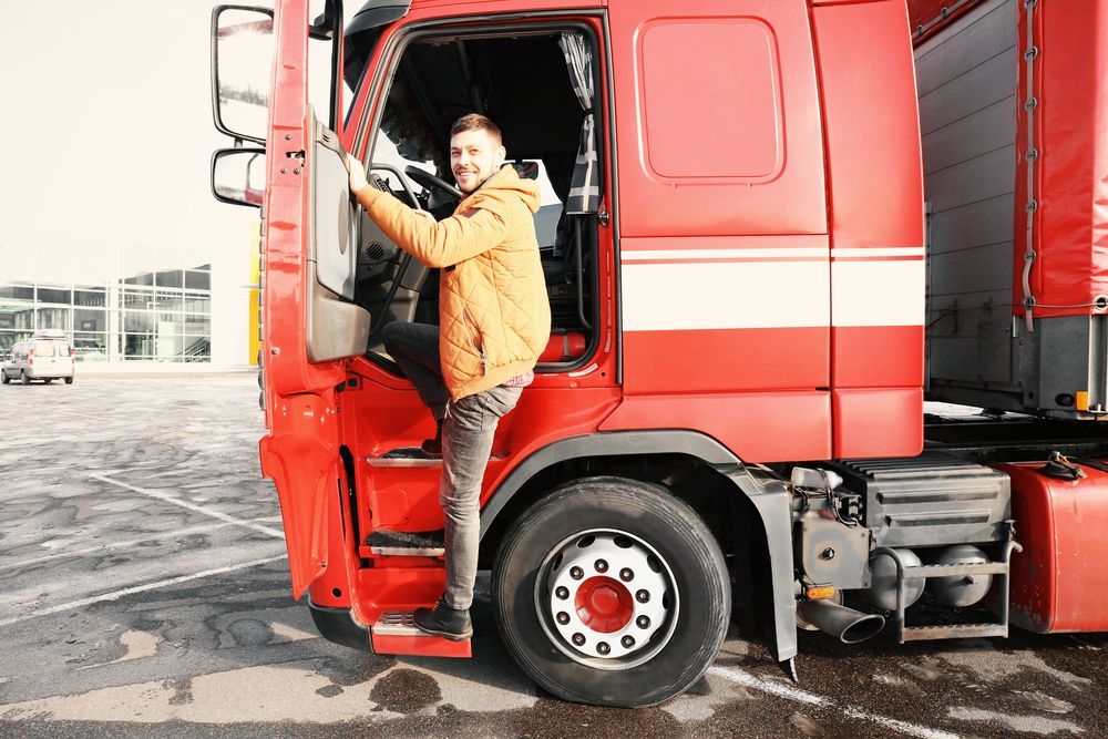 Driver Getting Into Truck — Reliable Driver Training in Darwin, NT