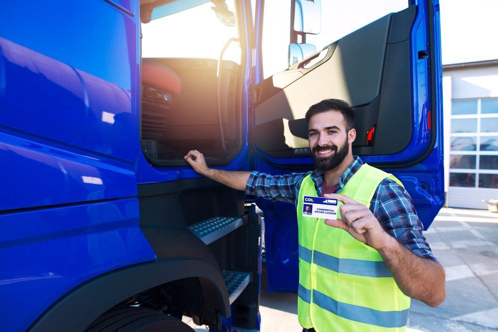 Driver Getting Into Blue Truck — Reliable Driver Training in Darwin, NT