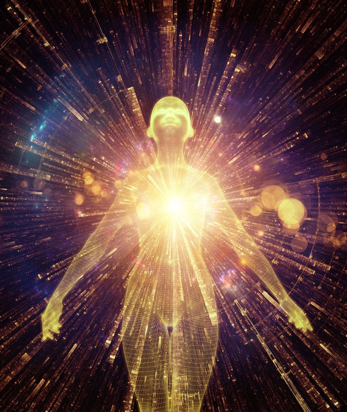 spiritual ;ight coming from body