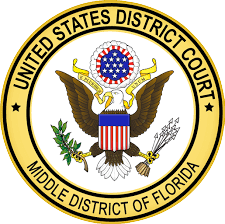 Seal of the United States District Court, Middle District of Florida, featuring an eagle and American flag shield.