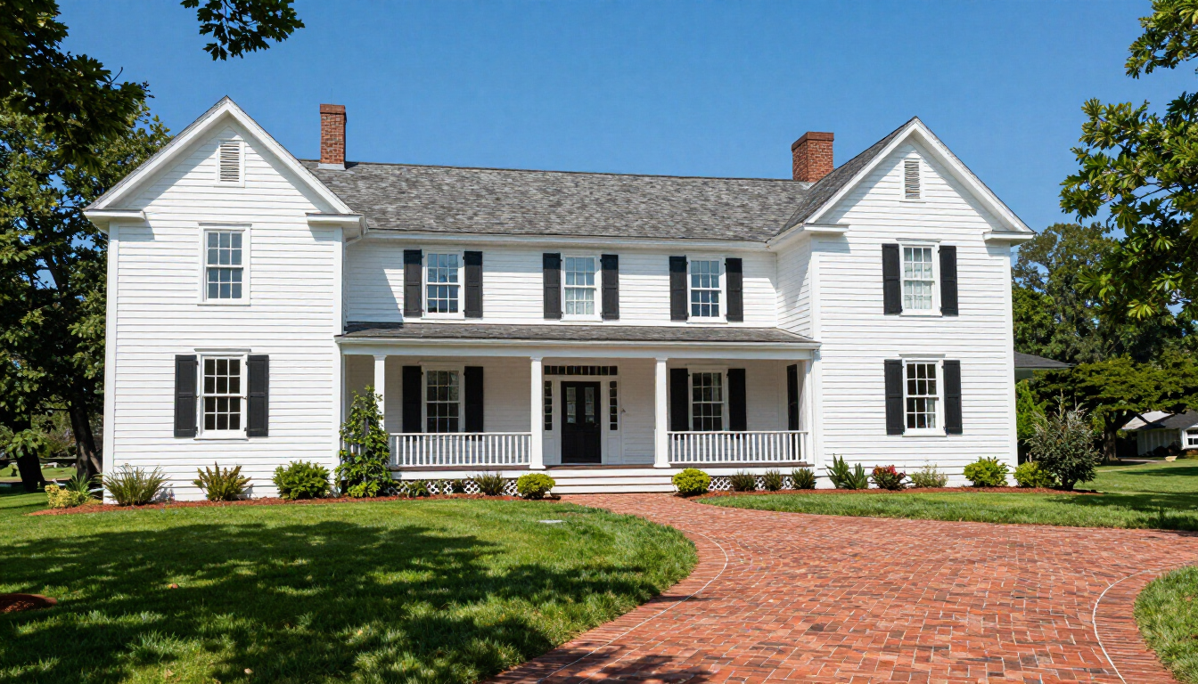 Professional power washing service cleaning a residential home in Albemarle County, VA.