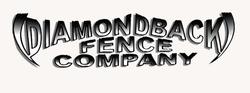 Diamondback Fence Company logo with stylized black text and a circular emblem