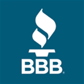 BBB logo in white on a teal background, with a torch icon above the letters