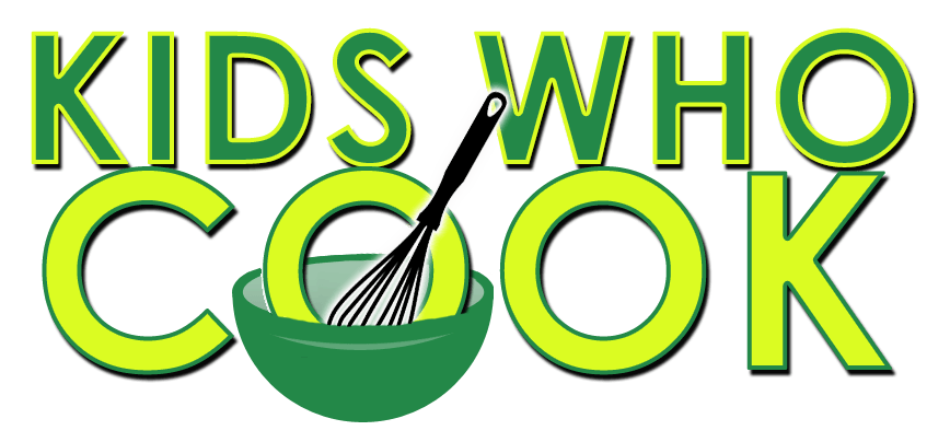 A logo for kids who cook with a bowl and whisk