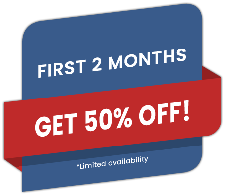 first two months get 50% off icon