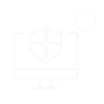 A computer screen with a shield on it.