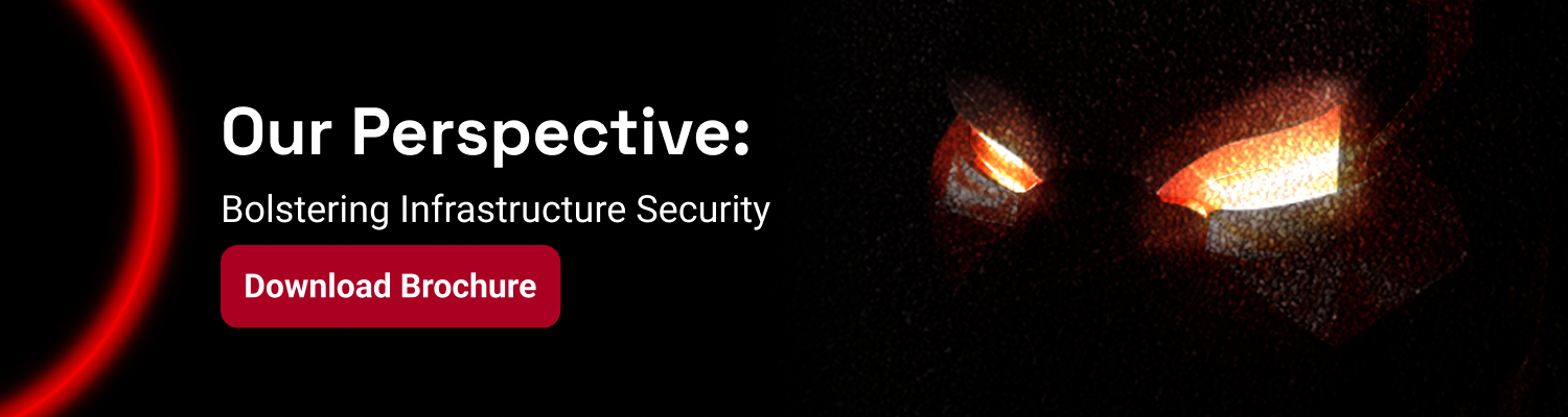 A black background with red text that says our perspective