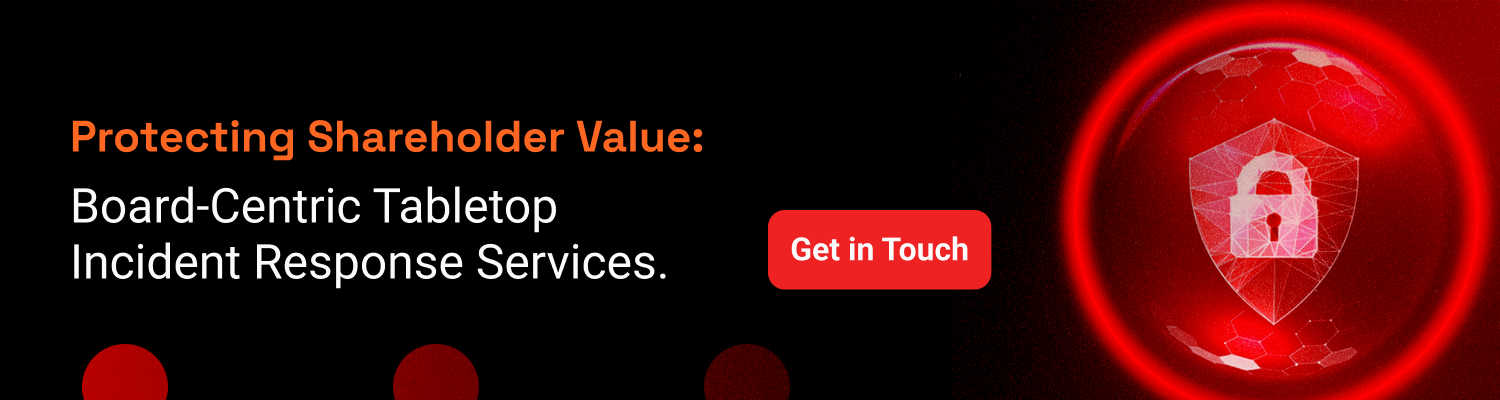 An advertisement for board centric tablettop incident response services