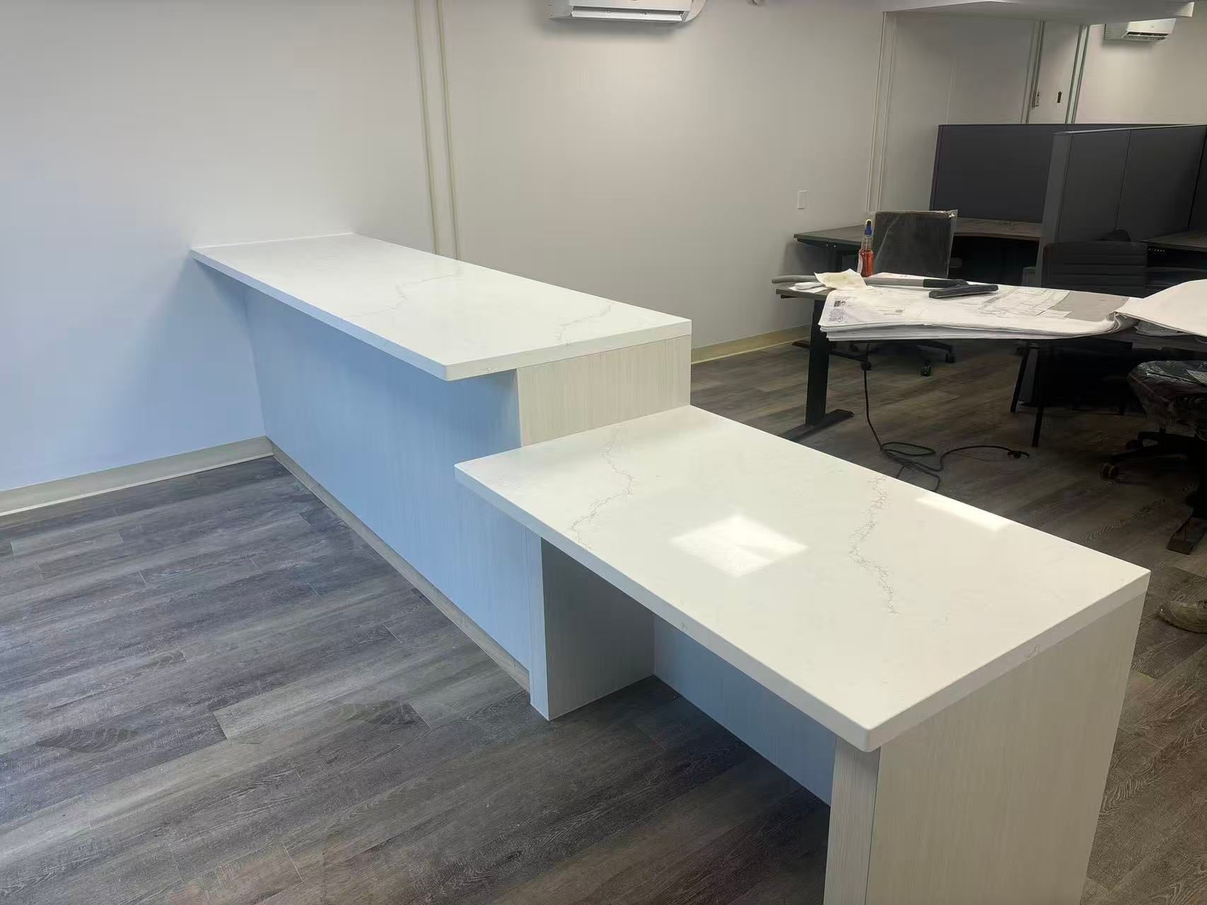 Custom office cabinets and quartz countertops in London, Ontario
