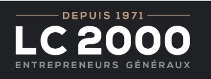 Un logo noir et blanc pour les entrepreneurs généraux de LC 2000