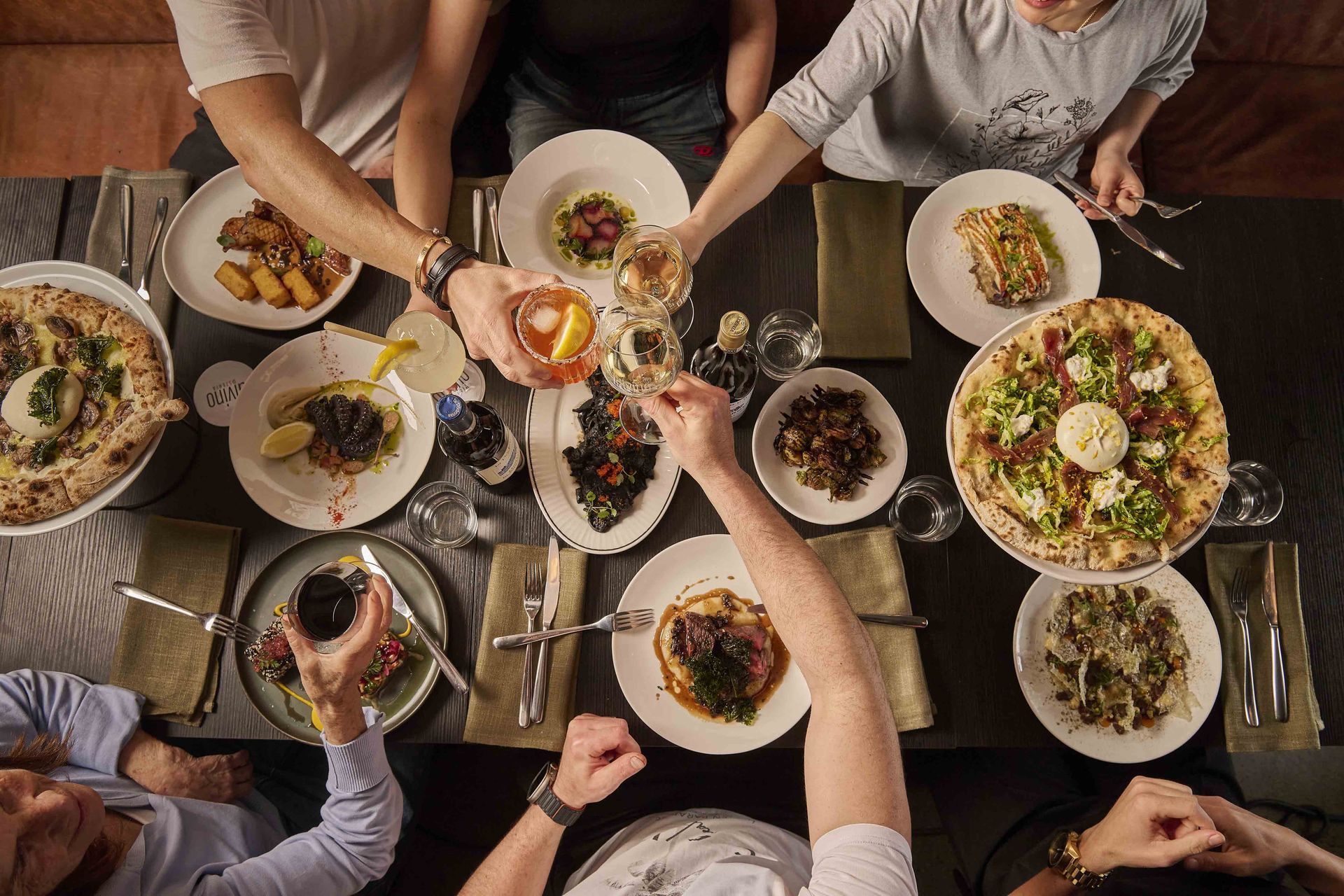 Table with an Italian feast