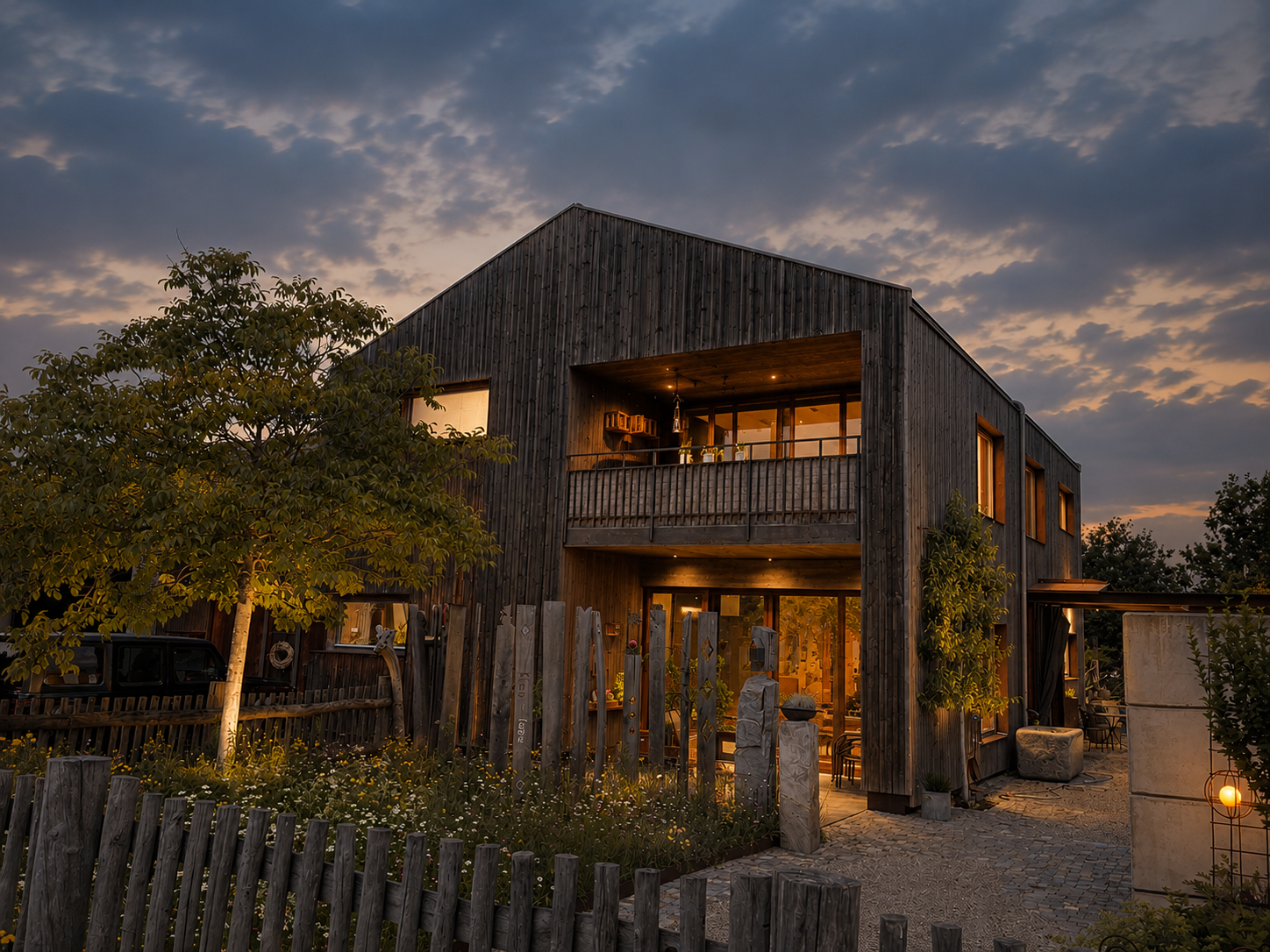 Modernes Wohnhaus mit Holzfassade im Allgäu