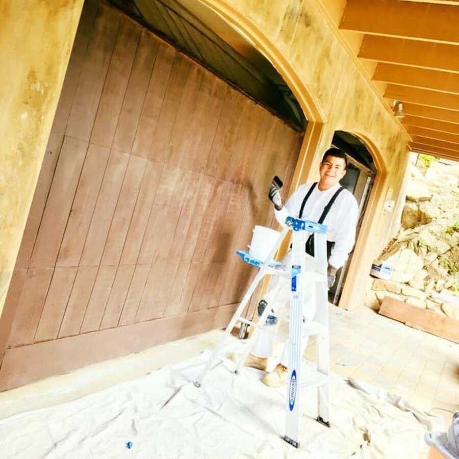 Man Painting the Wall — Carmel Valley, CA — Luxury Custom Painting