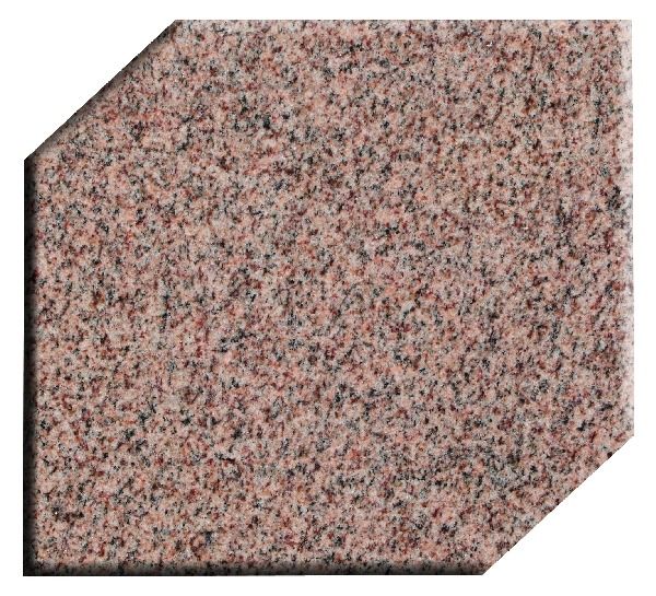 Black glittery hexagonal tile with clipped corners on a white background
