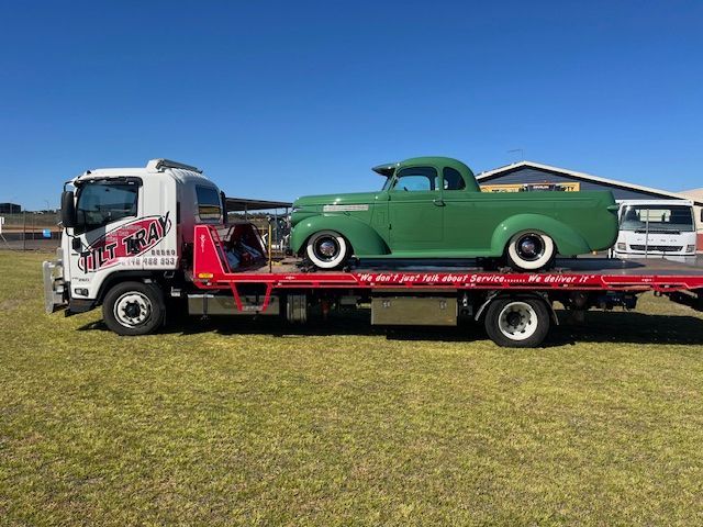 Vintage Car on Tow Truck — Towing in Dubbo, NSW